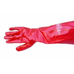 Gauntlet RED PVC Gloves 45cm (per Pair)